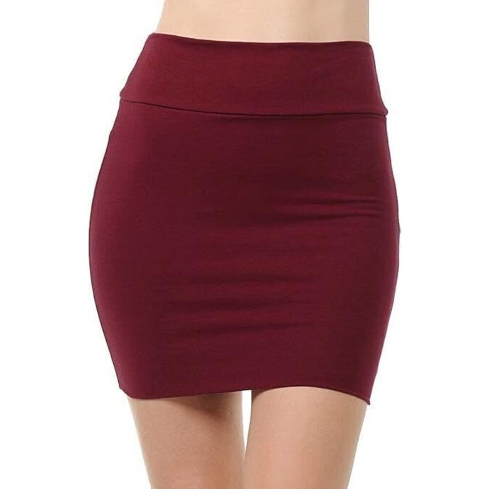 Bozzolo Stretch Mini Skirt Women's Red Wine Color Size Large Sexy Lady